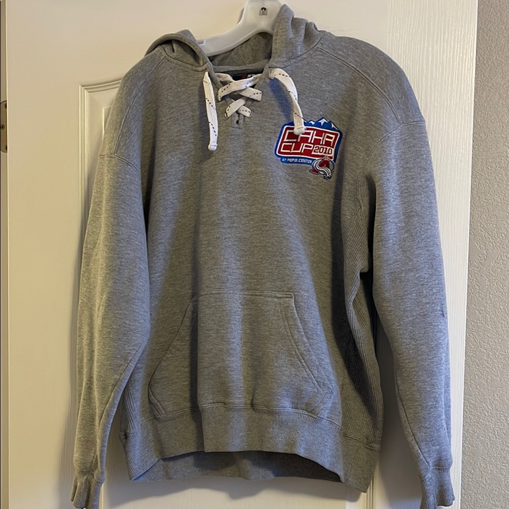 Gray Hoodie with Lace-Up Detail